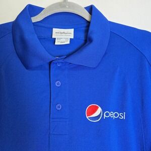 WearGuard Aramark Pepsi Short Sleeve Employee Polo Work Shirt, Blue, MedR